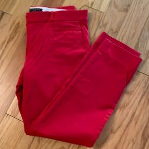 Banana Republic Cotton Stretch Sloan Crop Dress Pants Red Size 6